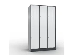 lockerkast 1950x1150x640mm 3x2 vakken romp RAL7021 front RAL7035