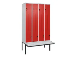 Z-garderobekast,HxBxD 2120x1200x815mm,8vak,vak B 300mm,draaigrendel