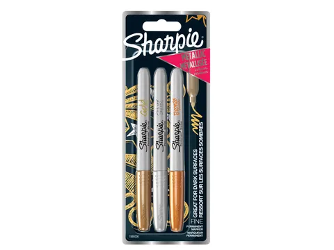 Viltstift Sharpie rond 0.9mm Metallic Assorti blister 3 stuks
