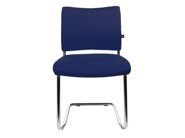 Bezoekersstoel Donkerblauw Stof Zitting 450x480x450mm Sledeframe