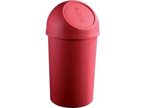 afvalbak,25l,HxØ 615x312mm,romp PP rood,deksel PP rood