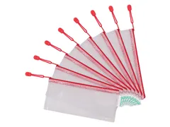 Opbergtas Tarifold met rits 250x115mm PVC rood