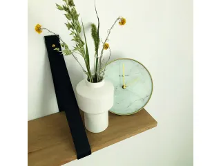 Tafelklok Ø 20cm Glas / Metaal Wit 'Marble' - 10