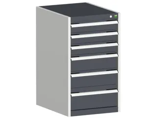 ladekast HxBxD 900x525x525mm 6laden romp RAL7035 front RAL7016 - 1