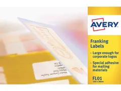 frankeeretiket Avery 140x38mm wit 500 vel 2 etiketten per vel