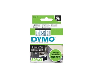 Labeltape Dymo LabelManager D1 polyester 9mm blauw op wit - 1