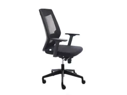 Bureaustoel,Synchroonmech.,M. Armleuningen,Zitting Schuimstof Zwart