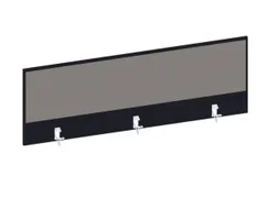 baliepaneel,v. bureau,aanbouw achter,B 1400mm,CC-zwart,BN8078-grijs