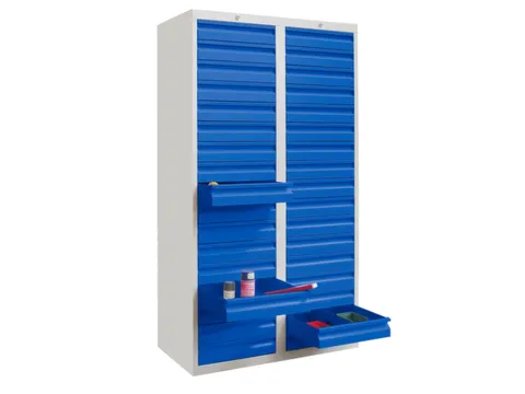 ladekast HxBxD 1800x1000x500mm 34laden RAL7035 front RAL7035