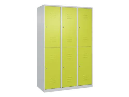 dubbeldekse locker,HxBxD 1850x1200x500mm,3x2vak.,vak B 400mm,cil.-slot