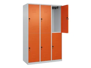 dubbeldekse locker,HxBxD 1850x1200x500mm,3x2vak.,vak B 400mm - 2