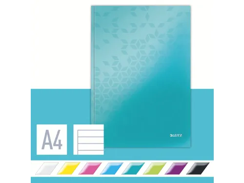 Notitieboek Leitz WOW A4 lijn ijsblauw