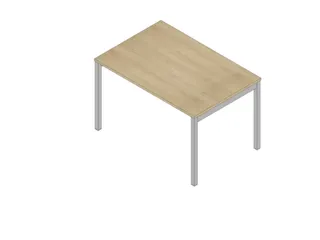 bureau HxBxD 730x1200x800mm blad eiken 4-voeten aluminium - 1