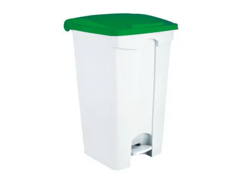 Contitop,afvalbak met pedaal 90L wit/groen