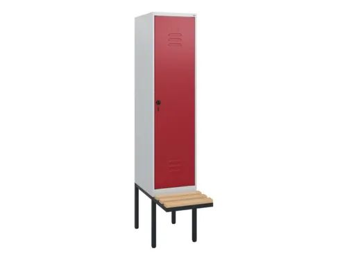 locker met bank,HxBxD 1950x400x815mm,1vak,vak B 400mm,draaigrendel