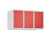 opzetkast,v. locker,3vak.,vak B 300mm,HxBxD 500x900x500mm,vleugeldeur