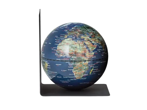 Boekensteun TROIKA met magnetische Wereldbol 13cm blauw-groen