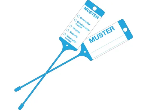 Goederenlabel PP blauw "Patroon" gelijnd