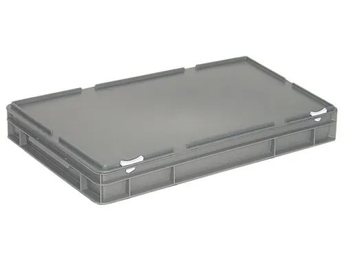 Euronorm Stapelkrat Pe Hxlxb 85X600X400Mm 14L Met Deksel Grijs