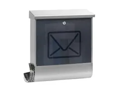 muurbrievenbus,RVS,HxBxD 425x380x115mm,inworp boven,uitname voor