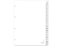 Tabblad Kangaro A4 letters PP 120 micron wit 4-gaats 20-delig A-Z