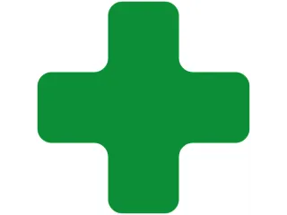 plaksymbool,plus,markering HxB 150x150mm,PVC,groen - 2
