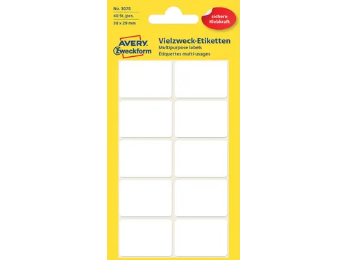 Etiket Avery Zweckform 3078 38x29mm wit 40 stuks