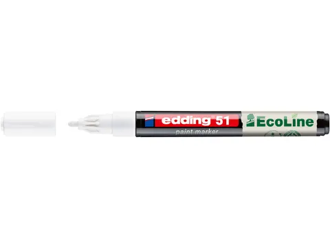 Paintmarker edding 51 EcoLine op waterbasis 1-2mm wit