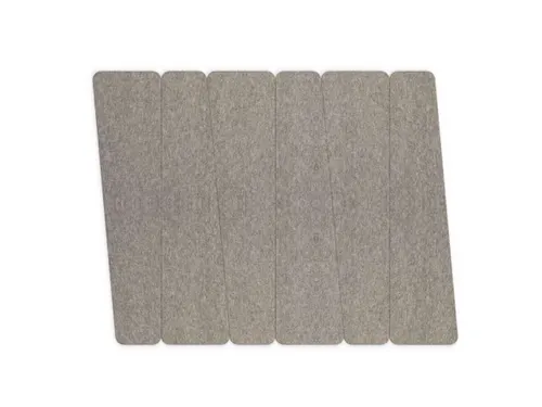 Akoestische PET-vilt trapezium stroken donkergrijs 30x120cm 6 stuks