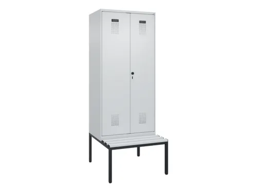 locker met bank,voor scheiding van kleding,HxBxD 2120x800x815mm,2vak