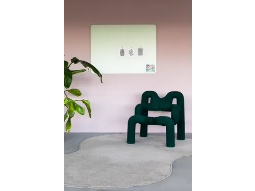 Mat Glasbord 100x150cm Sage Green Ronde Hoeken