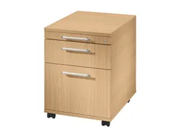 Mobiel Ladenblok 590x430x560mm Pennenlade 1lade 1hangmappenlade Beuken