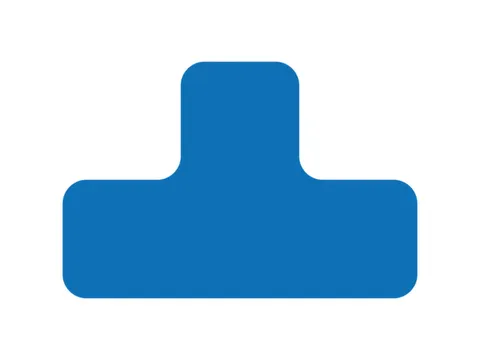 plaksymbool,T-vorm,markering HxB 100x150mm,PVC,blauw