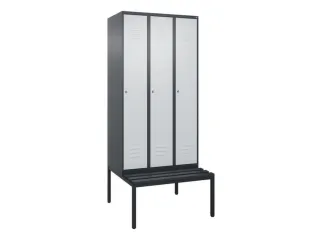locker met bank,HxBxD 2120x900x815mm,3vak,vak B 300mm,cil.-slot - 1