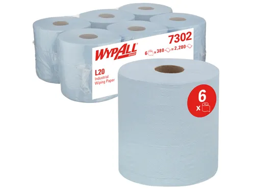 Poetsrol WypAll L20 2-laags 18,3cmx144m 380vel blauw 7302