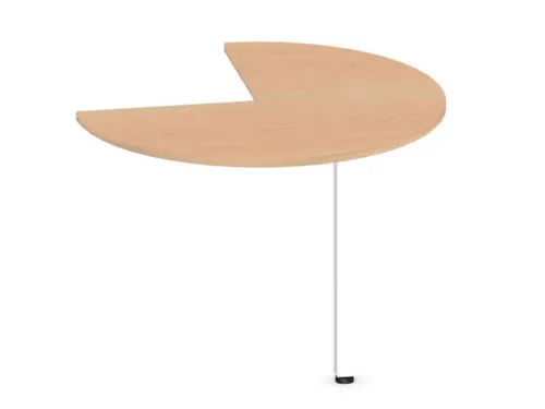 aanbouwtafel,i.h.v.,HxØ 720-840x1000mm,driekwartrond,NE-esdoorn