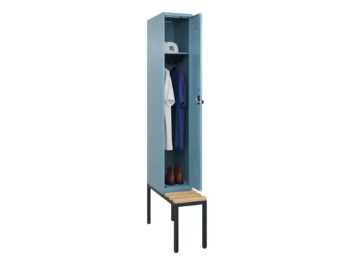 locker met bank,HxBxD 2120x300x815mm,1vak,vak B 300mm,draaigrendel