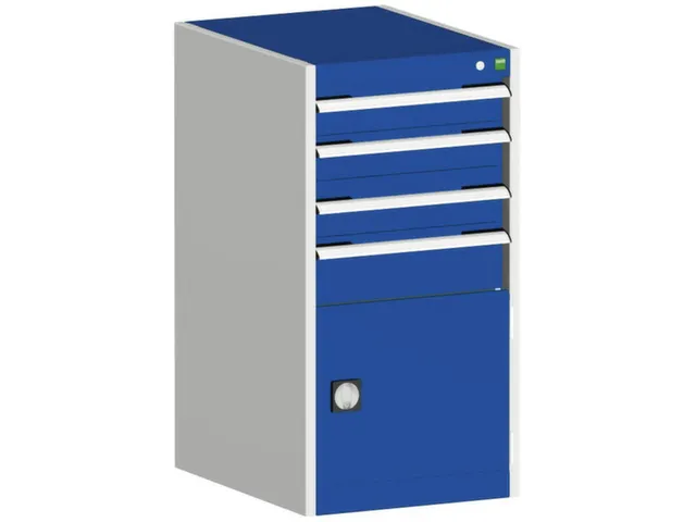 ladekast HxBxD 1000x525x525mm 4laden romp RAL7035 front RAL5010