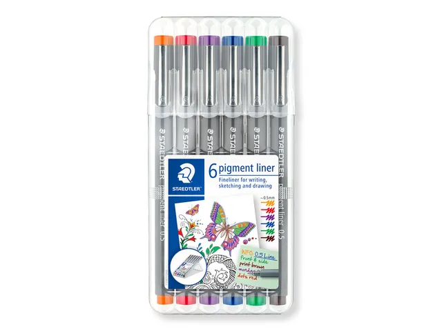 Fineliner Staedtler Pigment 308 assorti 0.5mm set à 6st assorti