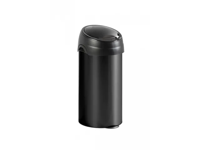 Ronde Afvalbak Met Touchdeksel 60 Liter Zwart