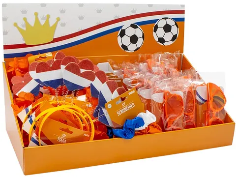 Oranje toonbankdisplay 68 items