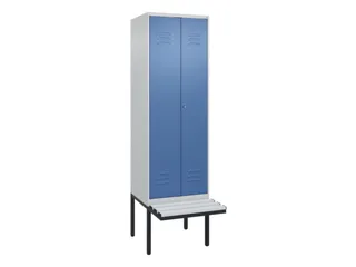 PBM-locker met bank,HxBxD 2120x600x815mm,2vak,vak B 300mm,cil.-slot - 1