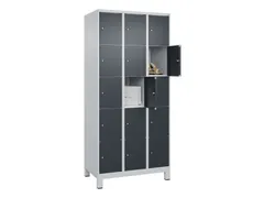 lockerkast,HxBxD 1950x900x500mm,3x5vakken,vak B 300mm,cil.-slot,voeten