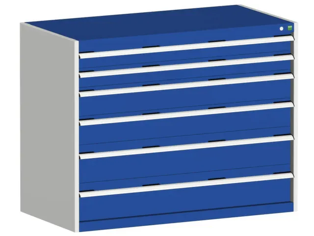 ladekast 1000x1300x650mm 6laden zware lasten RAL7035 front RAL5010