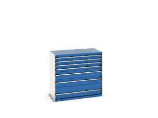 ladekast HxBxD 1200x1300x750mm 7laden romp RAL7035 front RAL5010 - 7