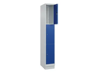 lockerkast,HxBxD 1950x300x500mm,1x3vakken,vak B 300mm,cil.-slot,sokkel - 1