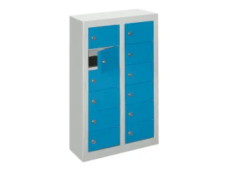 lockerkast,HxBxD 815x460x200mm,2x6vakken,RAL7035,front RAL5012 - 2