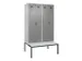 locker met bank,voor scheiding van kleding,HxBxD 2120x1200x815mm,4vak