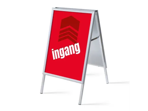 Stoepbord A1 complete set met print "INGANG" Rood