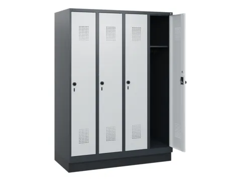 schoollocker,HxBxD 1630x1200x500mm,4vak,vak B 300mm,draaigrendel